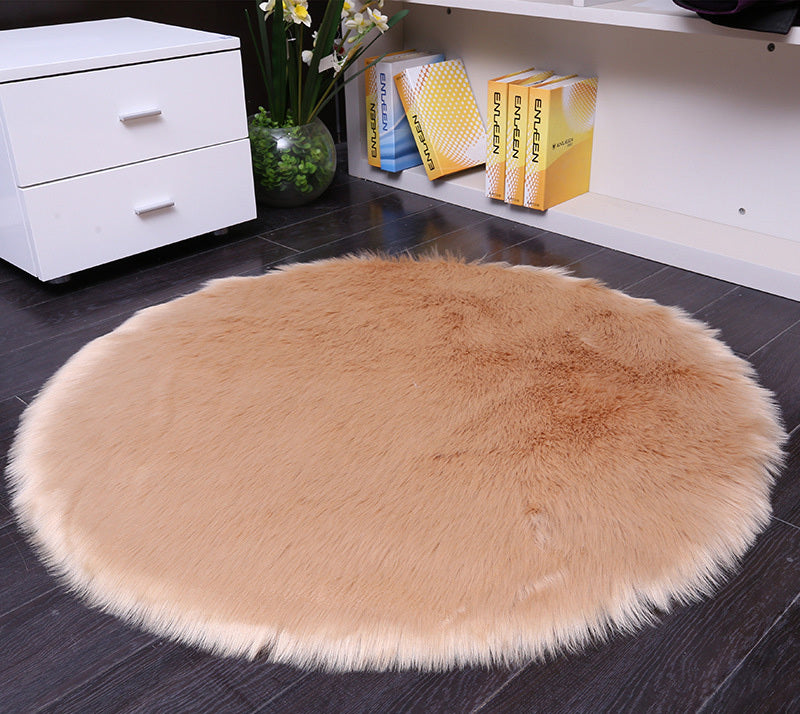 Round Faux Sheepskin Plush Rug for Bedroom & Living Room AI62Decor