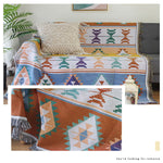 Bohemian Sofa Cover & Geometric Knitted Throw Blanket AI62Decor