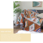 Bohemian Sofa Cover & Geometric Knitted Throw Blanket AI62Decor