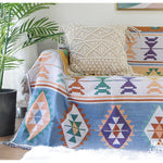 Bohemian Sofa Cover & Geometric Knitted Throw Blanket AI62Decor