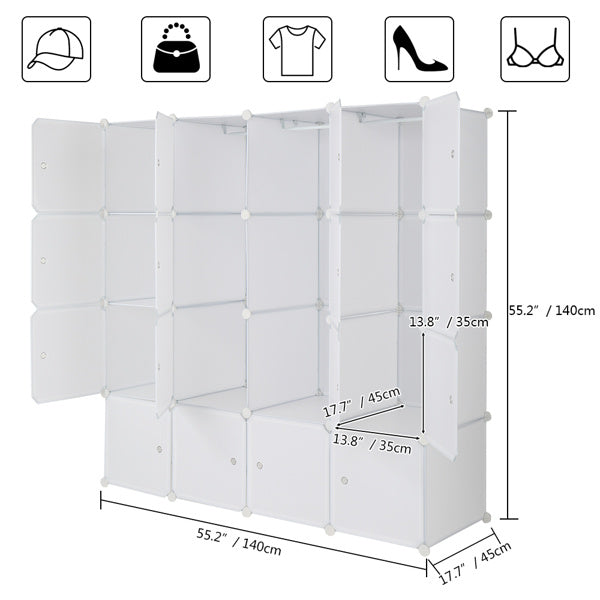 4-Tier 16-Grid Cube Wardrobe Organizer AI62Decor