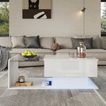 High-Gloss White Coffee Table with LED Effect AI62Decor