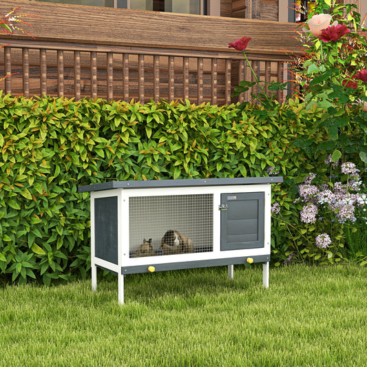 AI62 Decor PawHut Wooden Rabbit & Guinea Pig Hutch – 90x45x65 cm