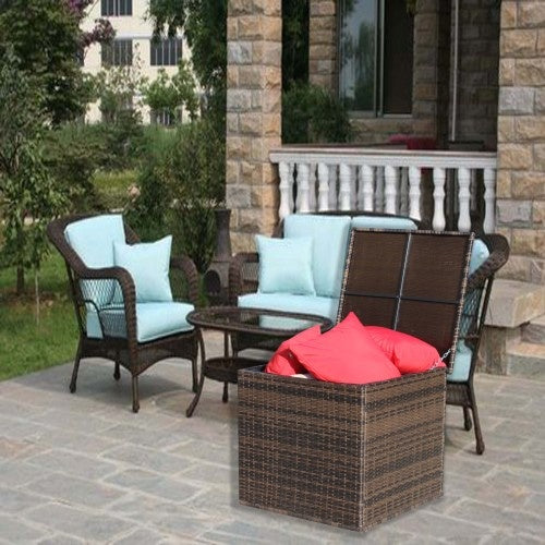 AI62 Decor Wicker Patio Furniture Storage Box