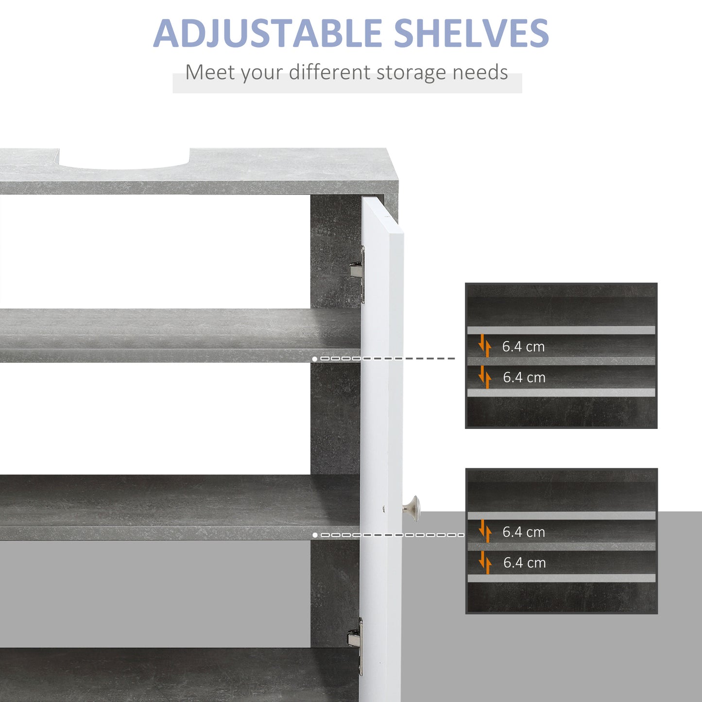 AI62 Decor Kleankin Under Sink Cabinet with Adjustable Shelves