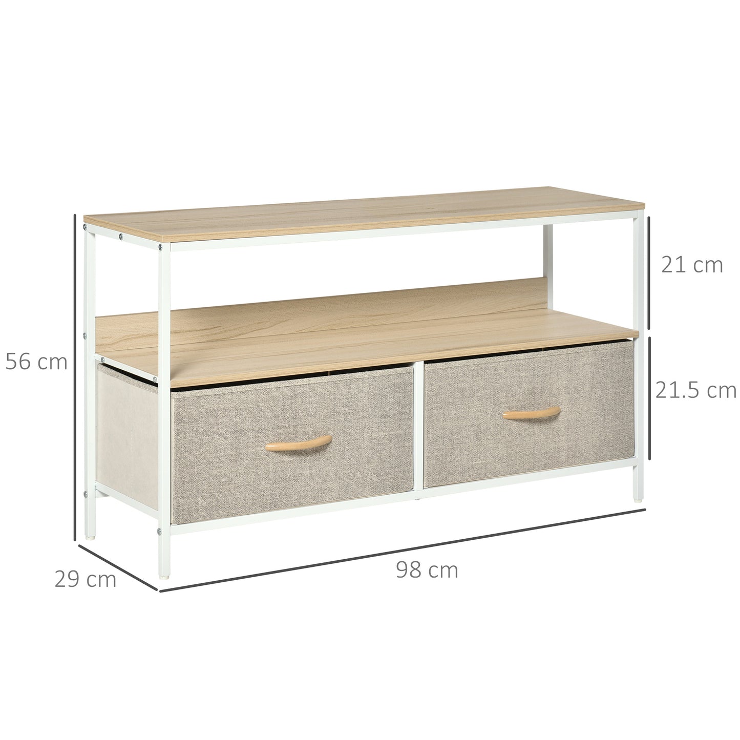 AI62 Decor TV Stand Cabinet With 2 Foldable Drawers - Maple Colour