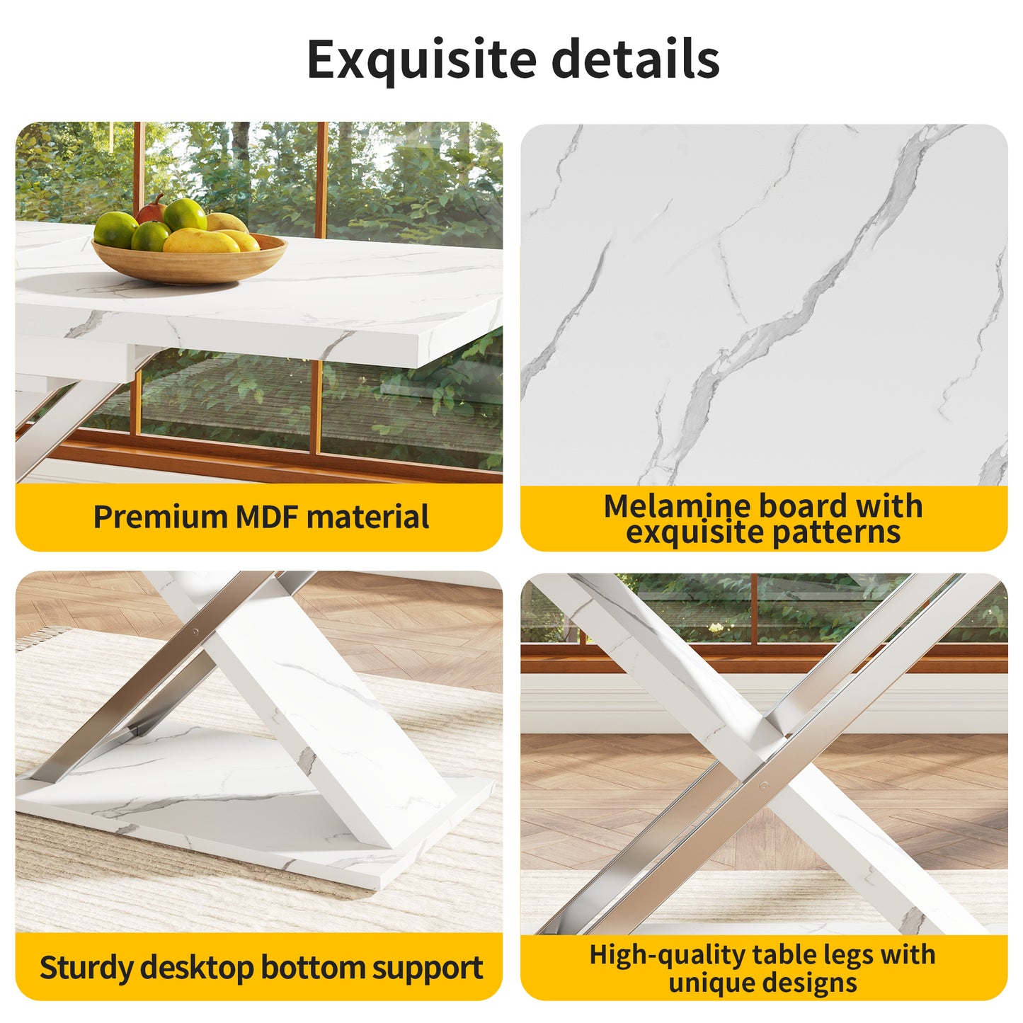 AI62 Decor Extendable Kitchen & Dining Table