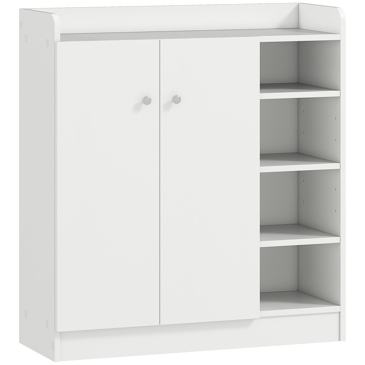 AI62 Decor White Shoe Storage Rack with 4 Shelves and 2 Doors