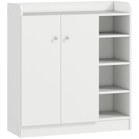 AI62 Decor White Shoe Storage Rack with 4 Shelves and 2 Doors