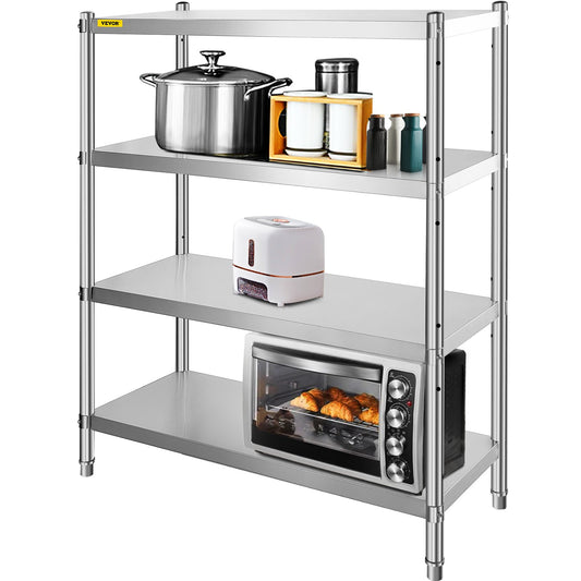 AI62 Decor 4-Tier Stainless Steel Adjustable Shelving Unit, Heavy-Duty