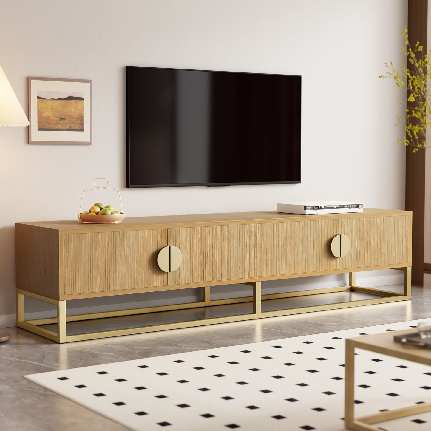 AI62 Decor 180 cm Modern Wood Grain TV Cabinet