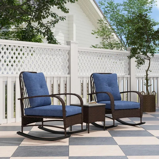 AI62 Decor Rattan Chaise Lounge & Wicker Furniture Set