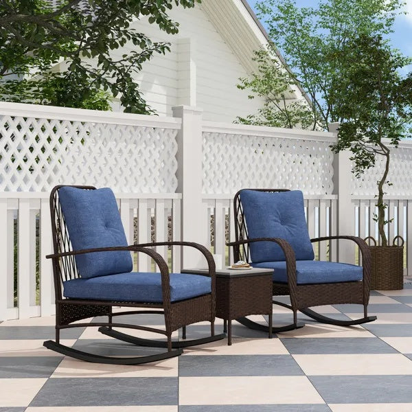 AI62 Decor Rattan Chaise Lounge & Wicker Furniture Set