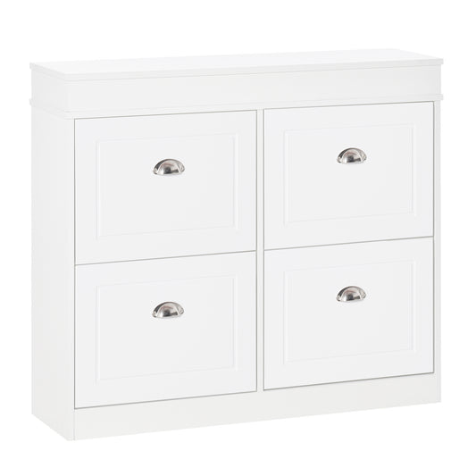 AI62 Decor 4-Drawer Narrow Shoe Cabinet – White