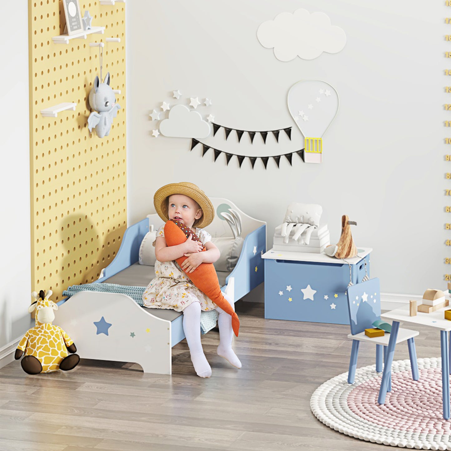 AI62 Decor Toddler Bed With Safe Guardrails