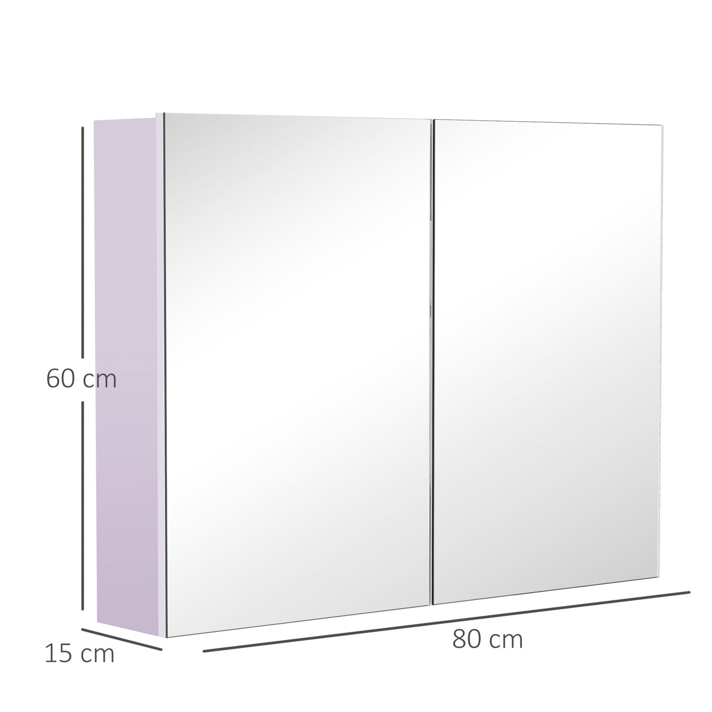 AI62 Decor 80 X 15 Cm Double Door Bathroom Mirror Cabinet - White