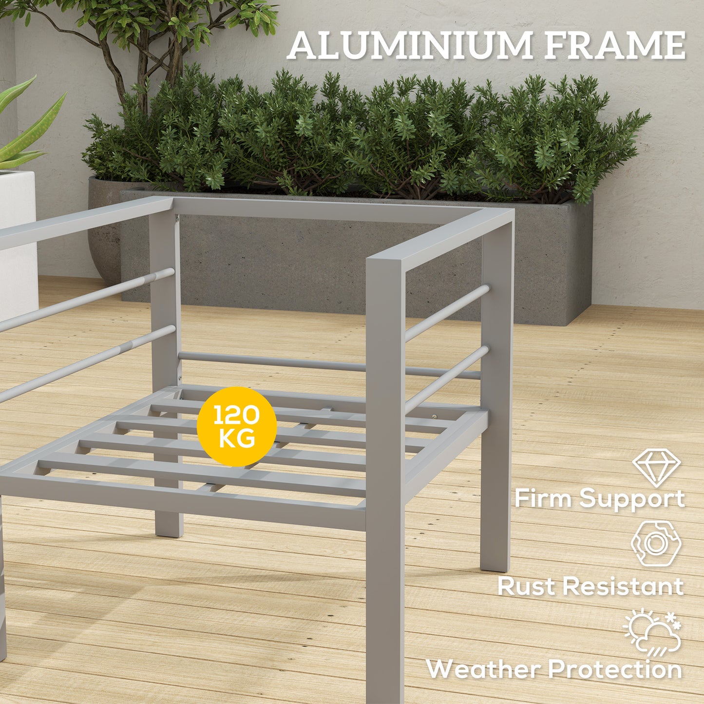 AI62 Decor 2-Piece Outdoor Sofa Set with Removable Cushions
