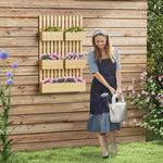 5-Box Wooden Raised Garden Bed Trellis with Drainage AI62Decor