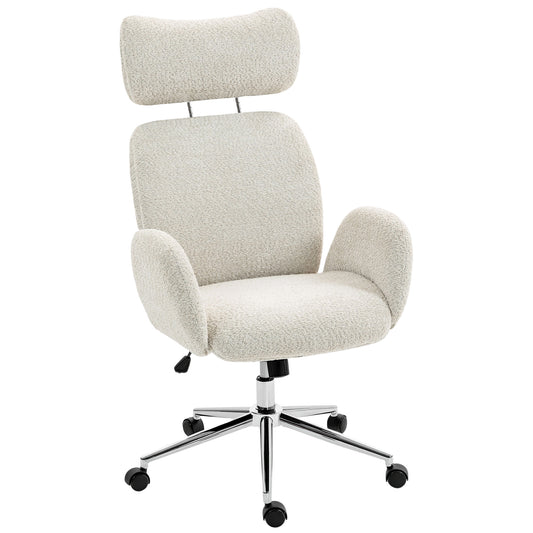 AI62 Decor Pale Grey Office Chair with Adjustable Headrest & Spring Pack