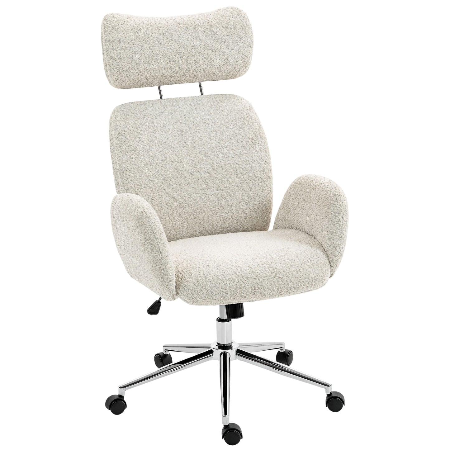 AI62 Decor Pale Grey Office Chair with Adjustable Headrest & Spring Pack