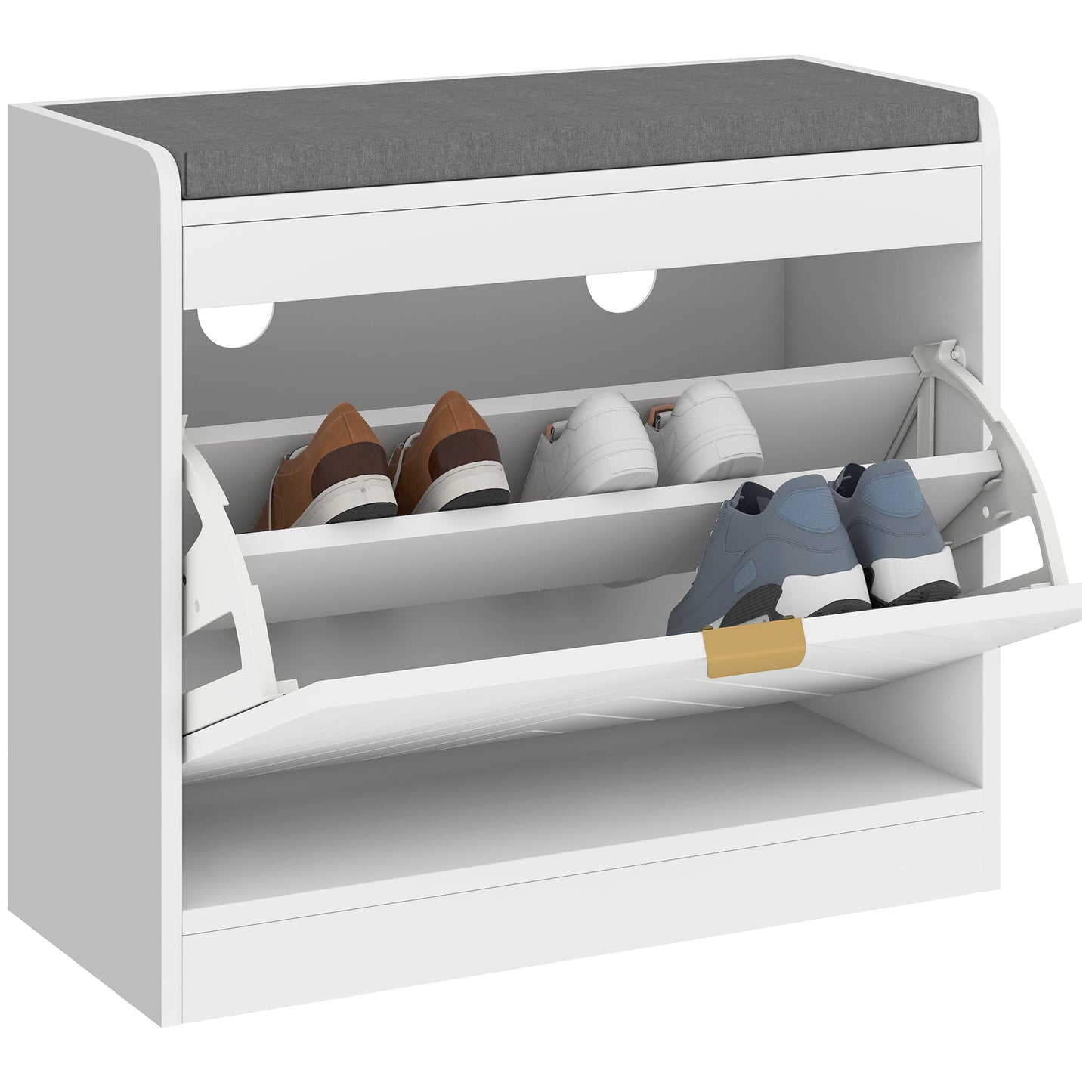 AI62 Decor Shoe Storage Bench with Seat & Flip Drawer