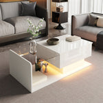High-Gloss White Coffee Table with LED Effect AI62Decor