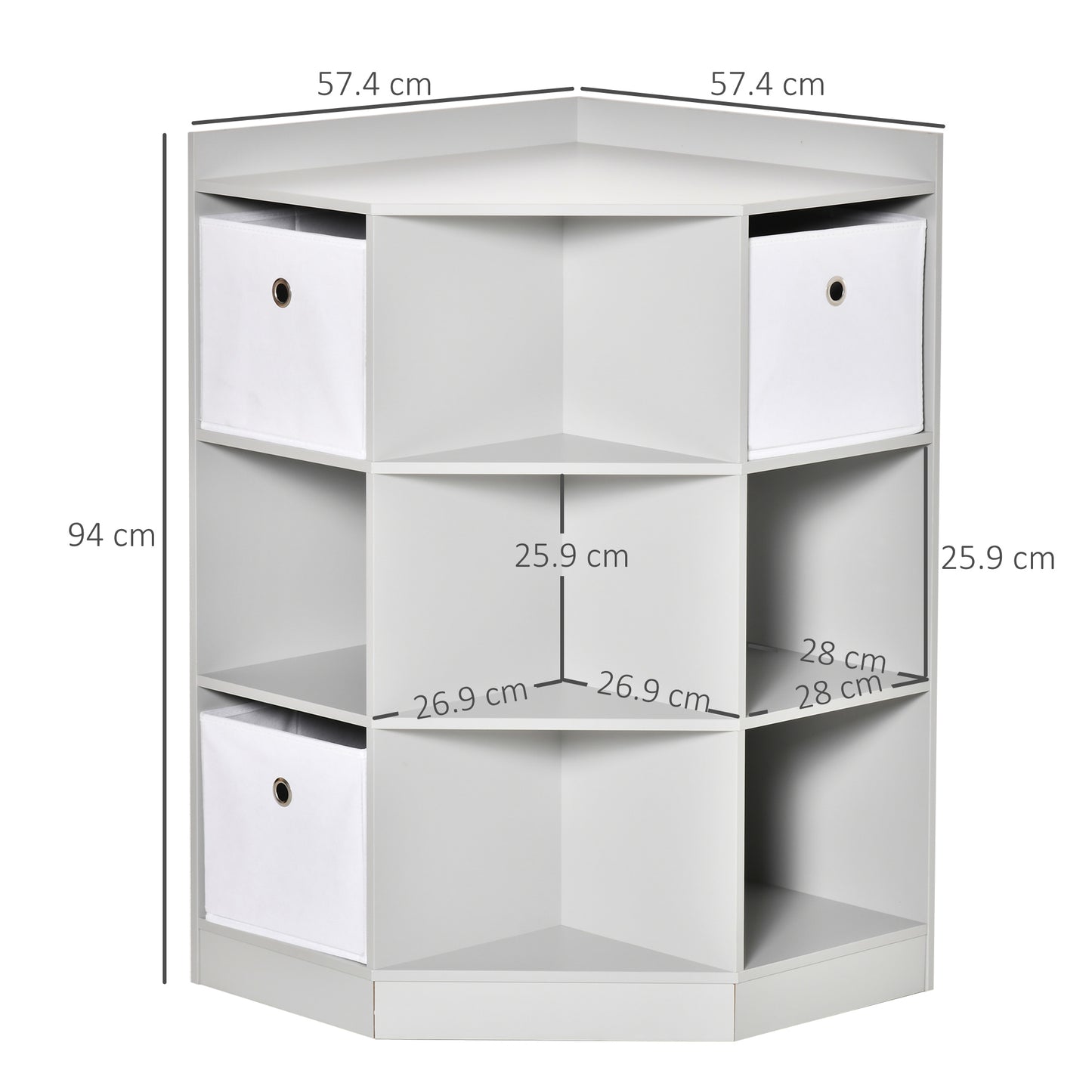 AI62 Decor  3-Tier Kids Bookcase & Toy Storage with Drawers – Grey