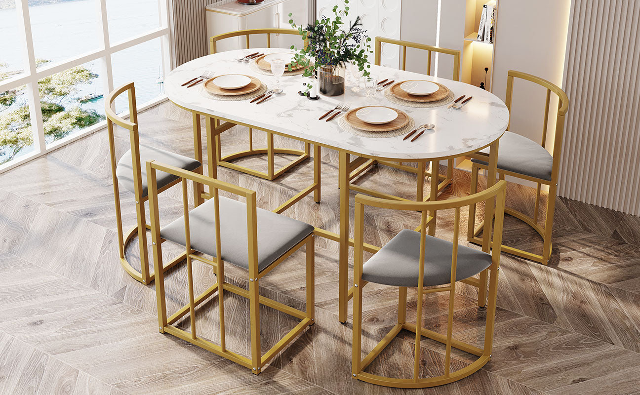AI62 Decor 6-Seater Modern Dining Table Set