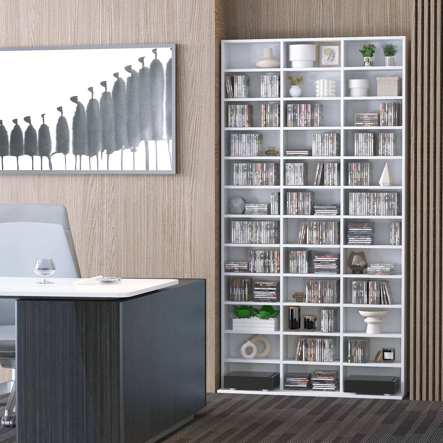 AI62 Decor 33 Adjustable Compartment Storage Unit - White