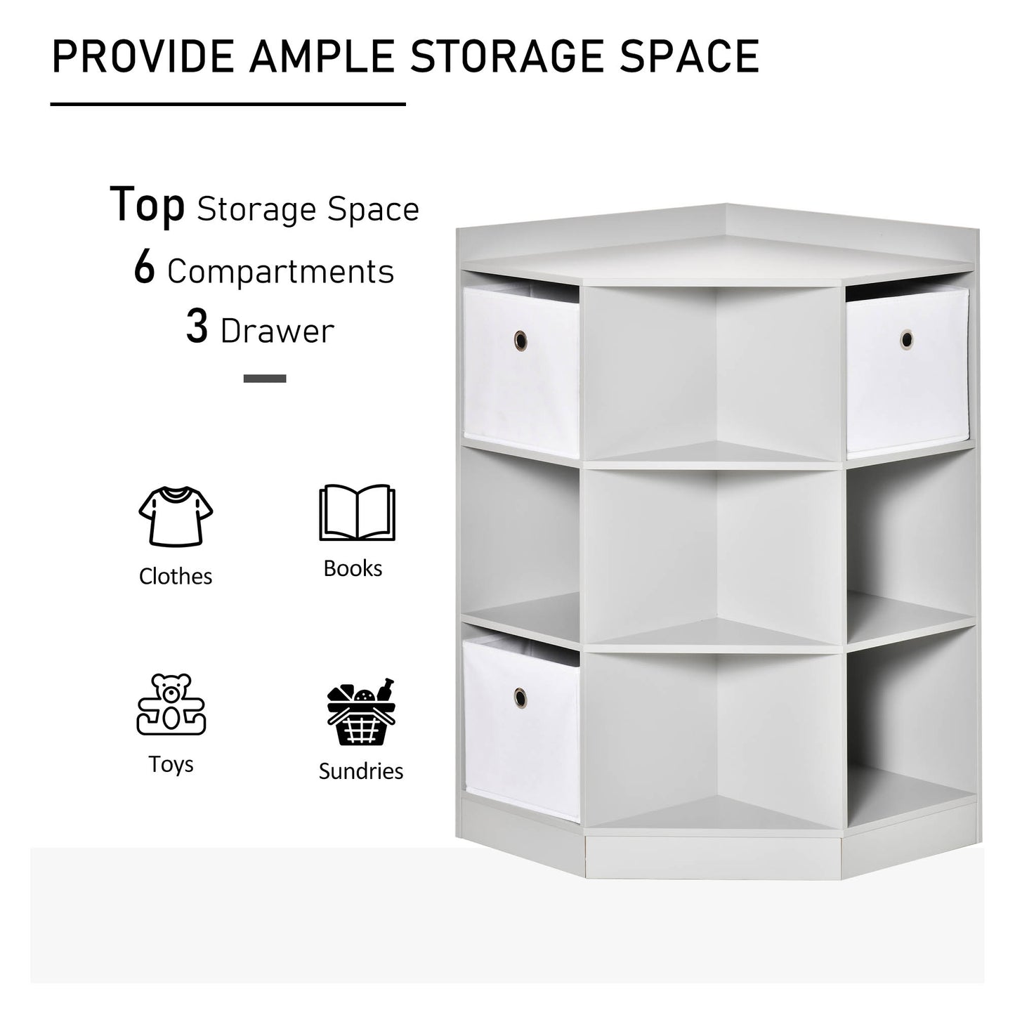 AI62 Decor  3-Tier Kids Bookcase & Toy Storage with Drawers – Grey