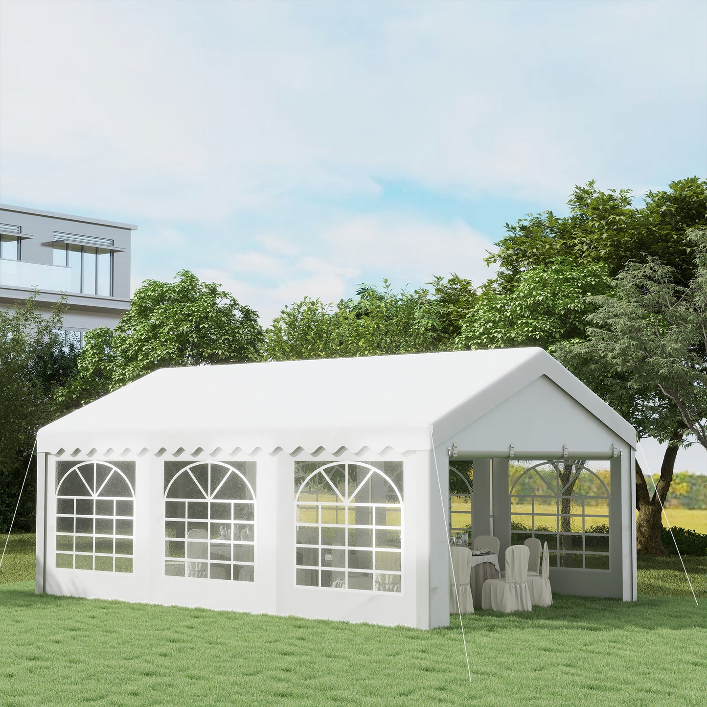 AI62 Decor White 6x4m Gazebo for Outdoor Events & Weddings