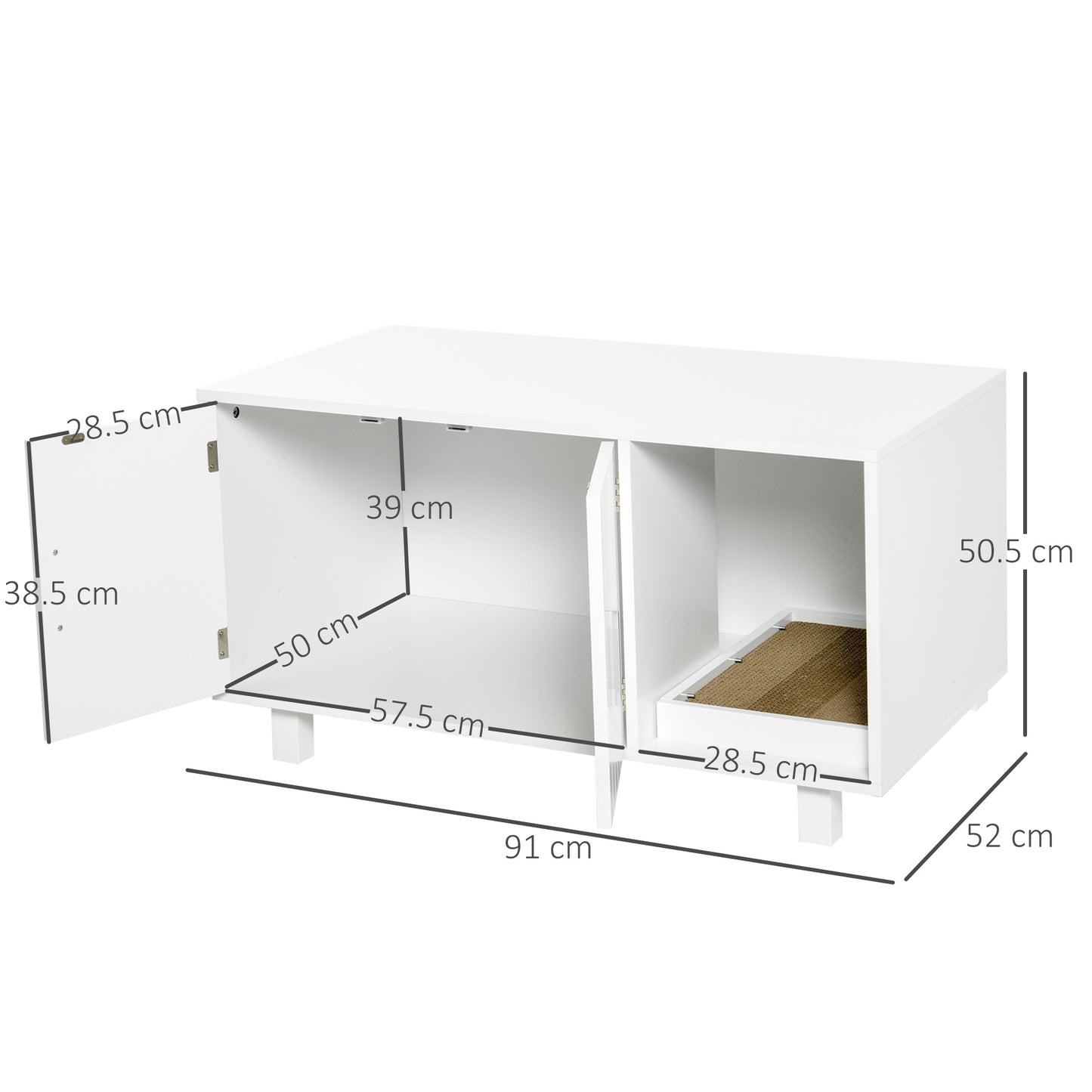 AI62 Decor Wooden Cat Litter Box with Nightstand Design