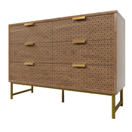 AI62 Decor 6-Drawer Embossed Sideboard Cabinet for Living Room
