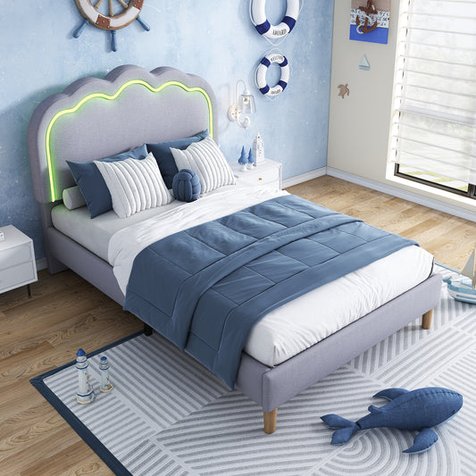 AI62 Decor Single Bed Frame with LED & Slats – 3FT 90x190cm