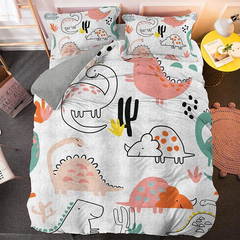 AI62 Decor Children’s Cartoon Printed 3-Piece Bedding Set