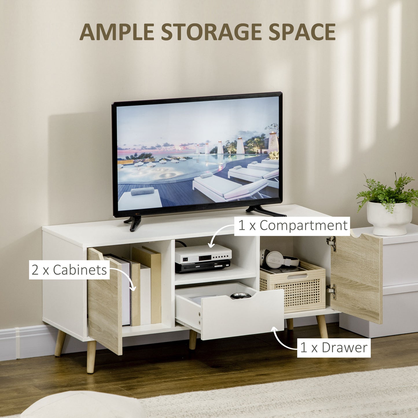 AI62 Decor Storage TV Cabinet for Living Room & Bedroom