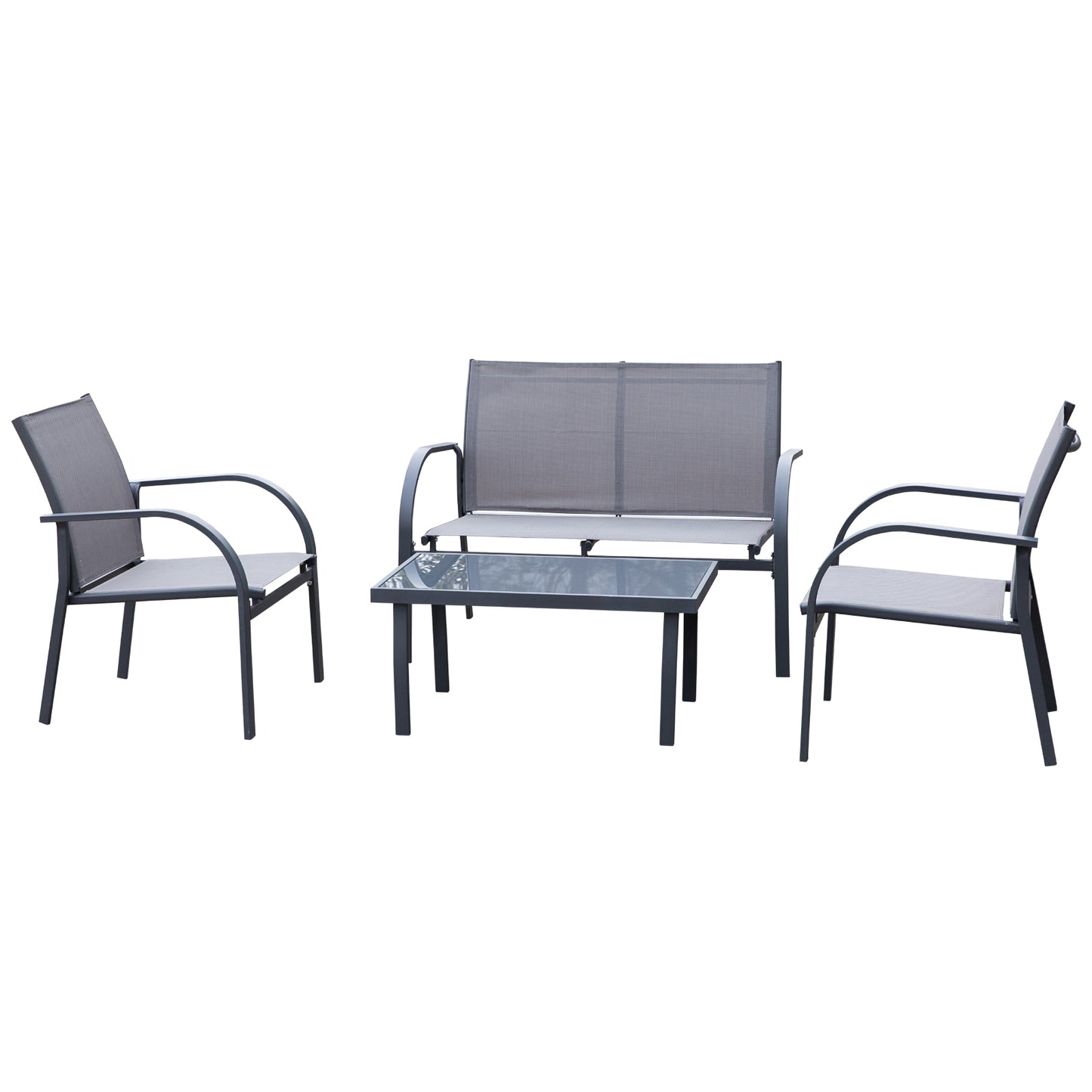 AI62 Decor Four-Piece Minimal Garden Patio Set - Grey