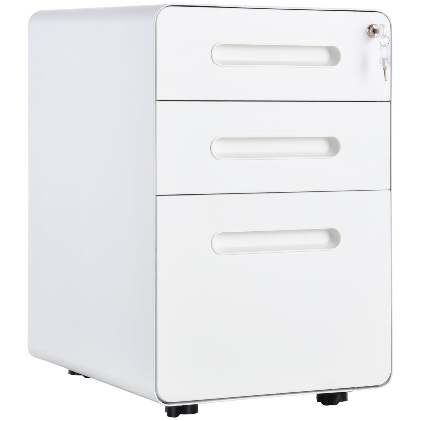 AI62 Decor Vinsetto 3-Drawer Lockable File Cabinet – White