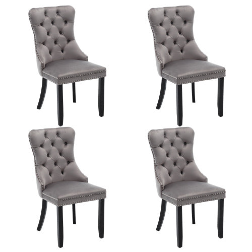 AI62 Decor Set of 4 Velvet Upholstered Dining Room Chairs