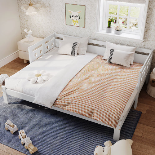 AI62 Decor Heart-Shaped Daybed with Pull-Out Trundle