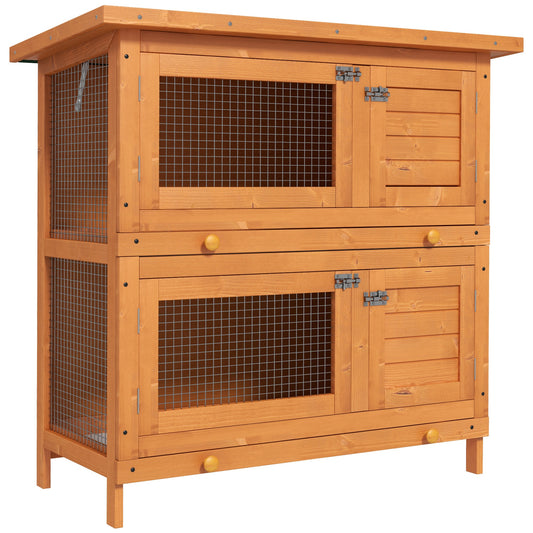 AI62 Decor PawHut Outdoor Rabbit Hutch 90 x 45 x 90cm