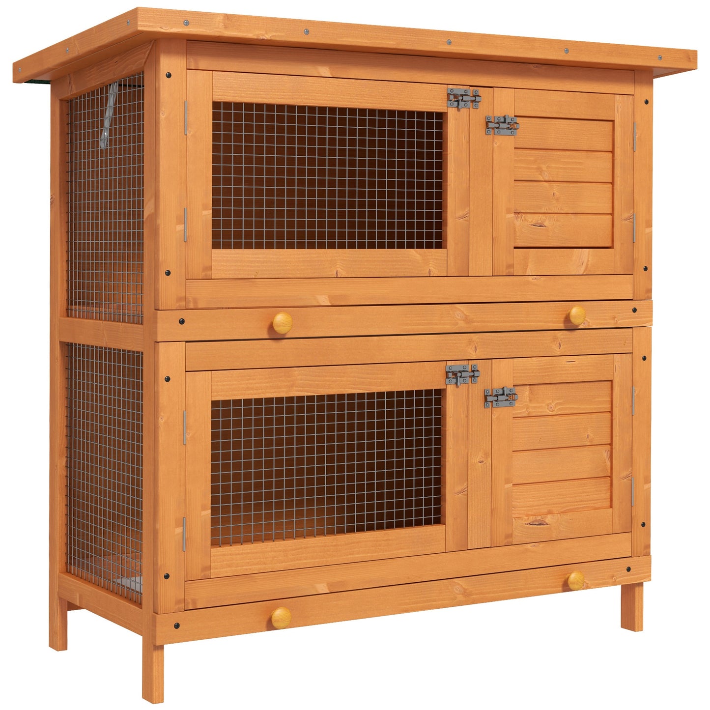 AI62 Decor PawHut Outdoor Rabbit Hutch 90 x 45 x 90cm