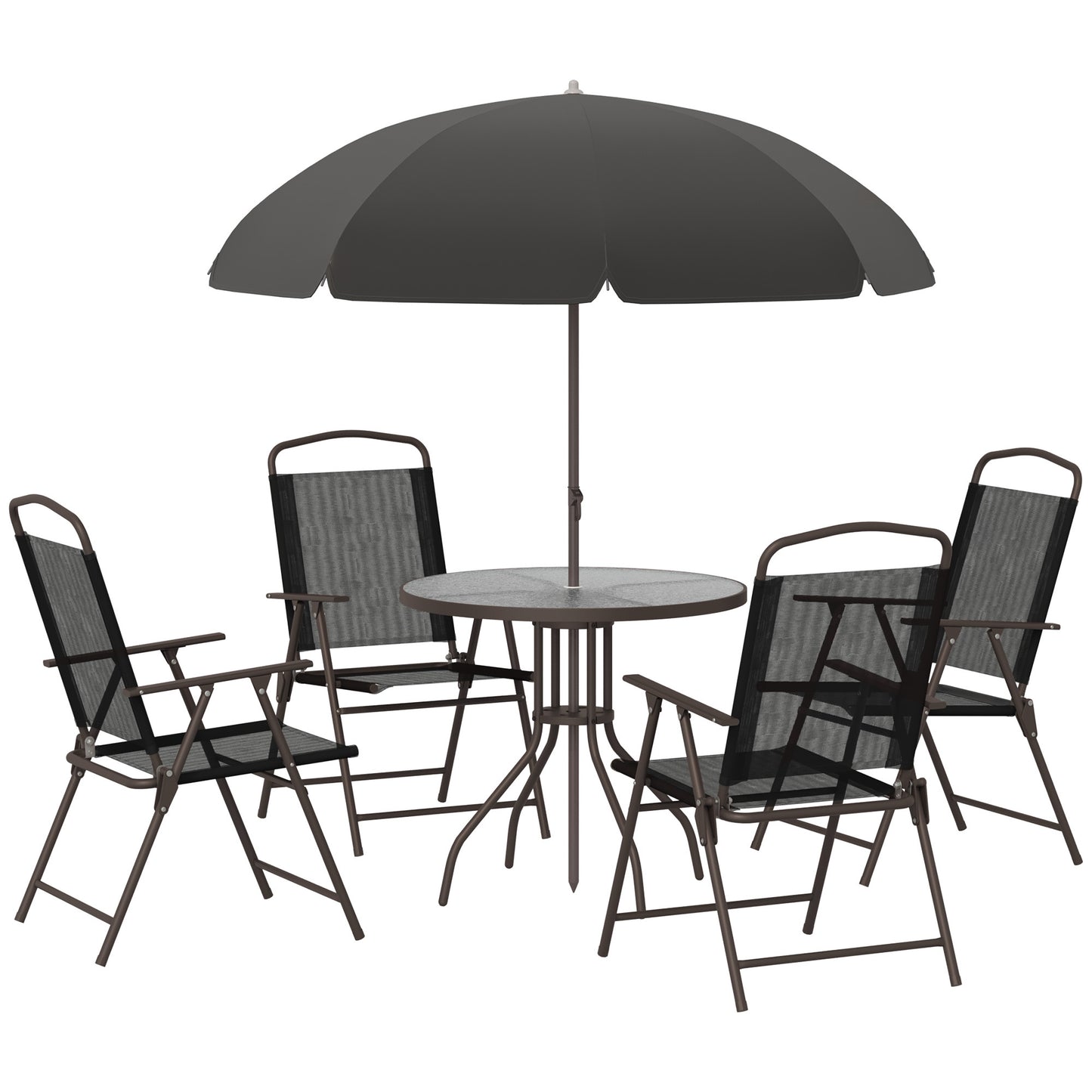 AI62 Decor 6-Piece Garden Dining Set with Parasol