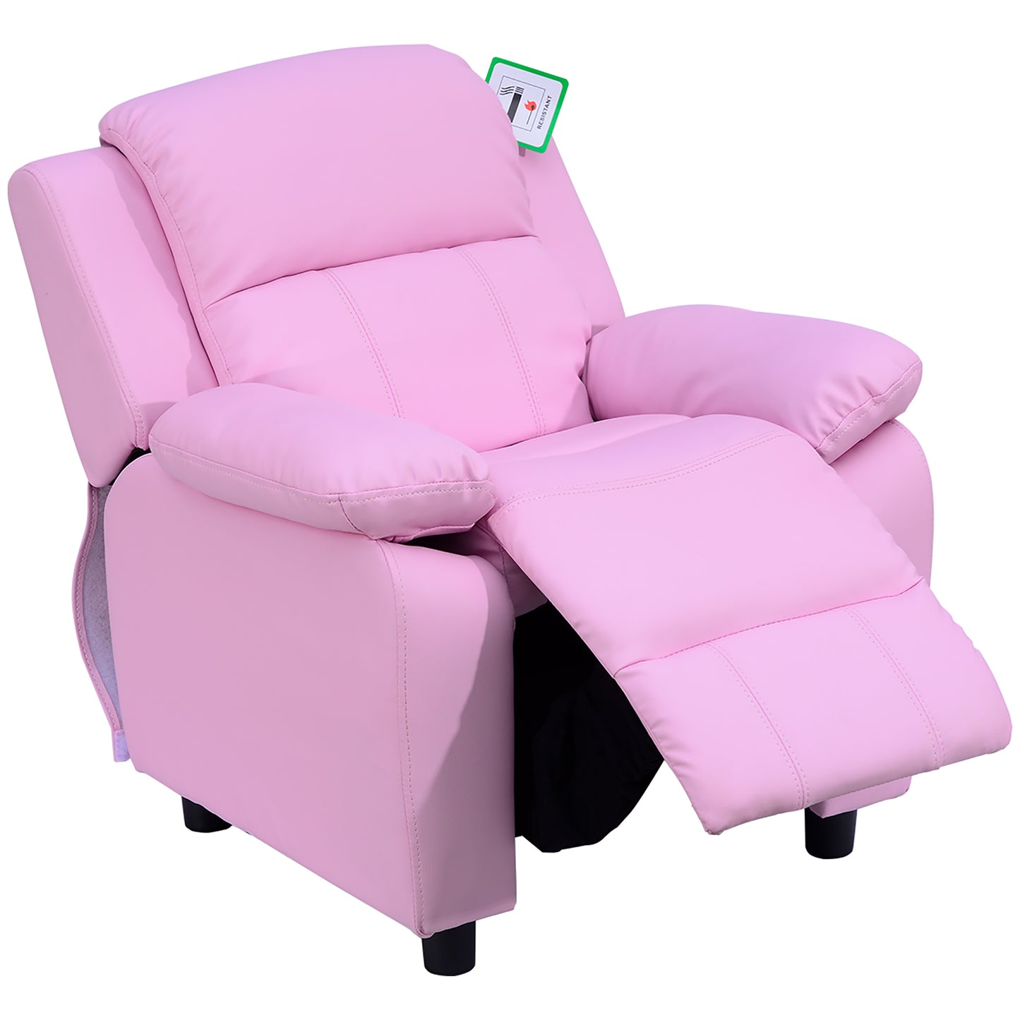 AI62 Decor Kids Recliner Armchair with Storage – Pink PU Leather