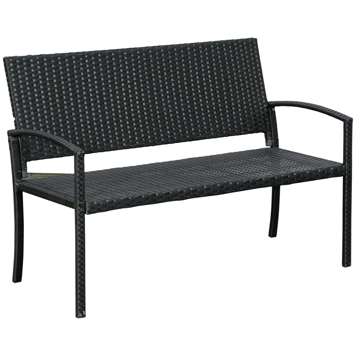 AI62 Decor All-Weather Rattan Loveseat with Backrest & Armrests