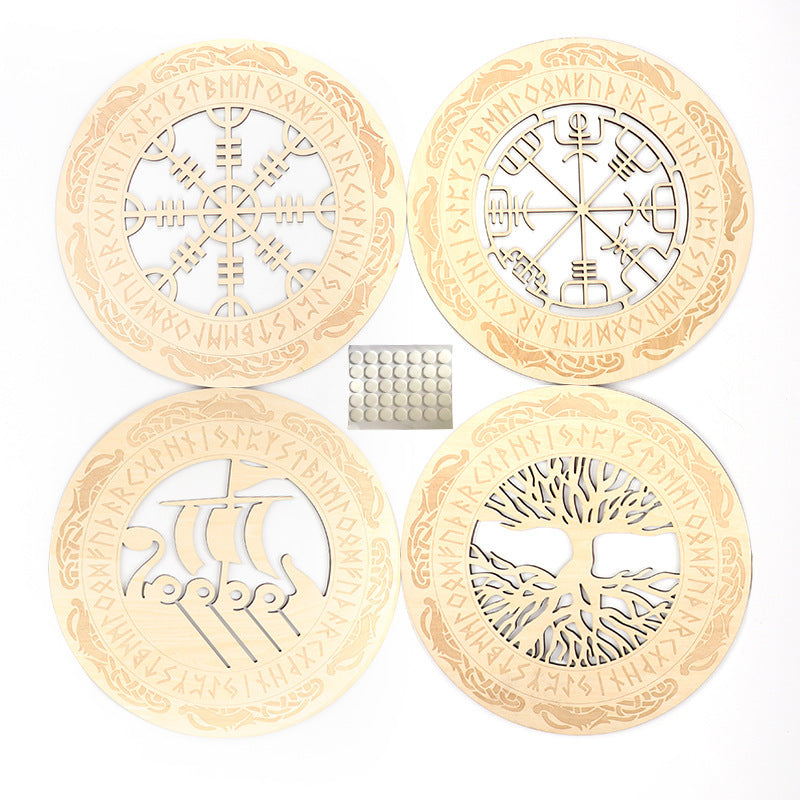 Nordic Wooden Viking Wall Art Decor AI62Decor