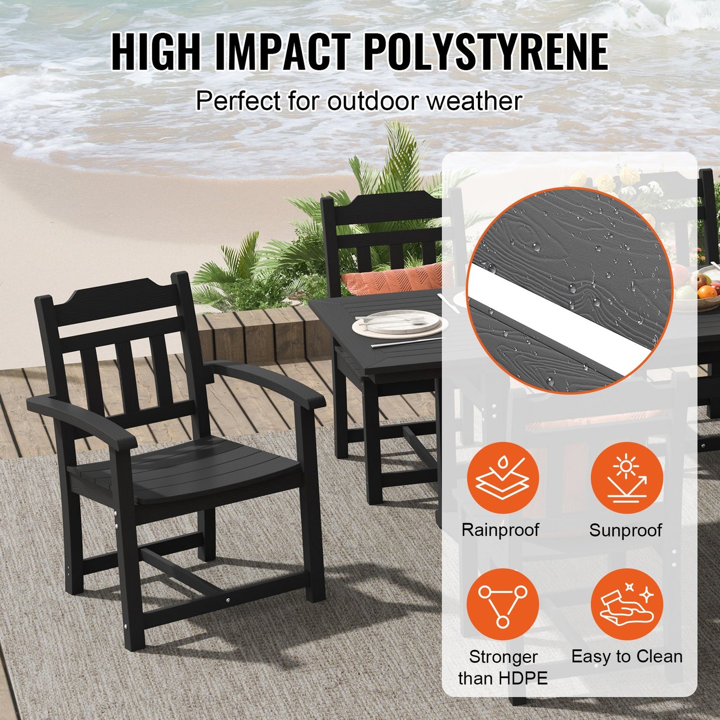 AI62 Decor 7-Piece Outdoor Patio Dining Set – Black