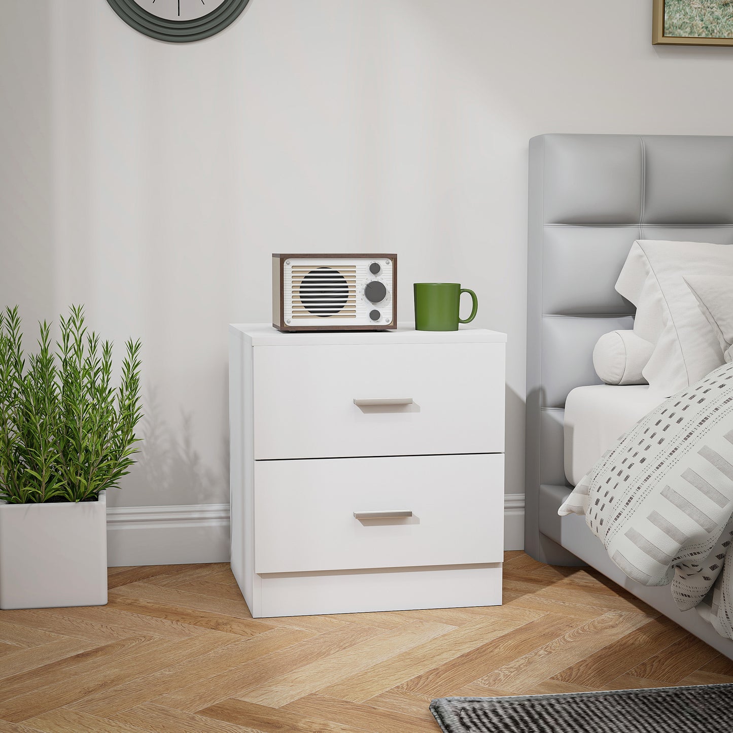 AI62 Decor Modern 2-Drawer Bedside Table