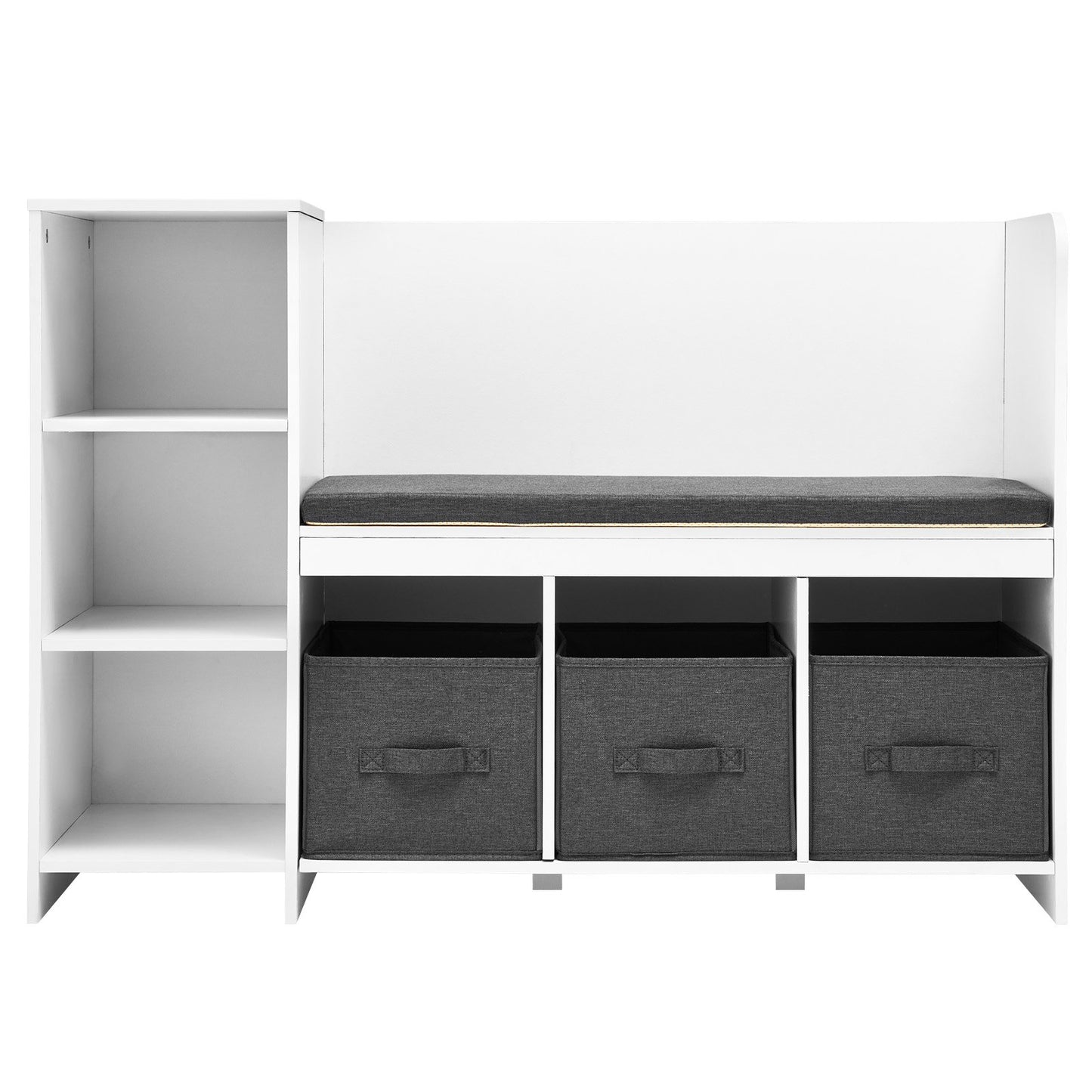 AI62 Decor Kids Reading Nook Bench with Storage & Drawers, White