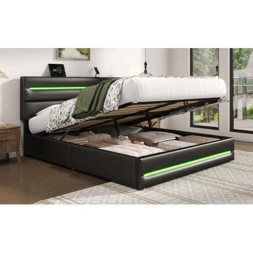 AI62 Decor King Upholstered Bed with LED Lighting